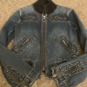 bebe cropped denim jacket..perfect for day or night!